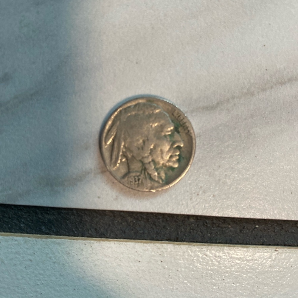 Vintage Buffalo Nickel Coin 1937